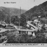 Mine de Peyrebrune vers 1930, carte postale ancienne.