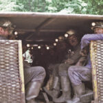 Messeix, galerie des Mouillères, transport du personnel. ©PCG 1986