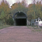 Buxières les Mines (Allier), mine de l'Aumance, entrée de la descenderie secondaire. ©PCG 1990